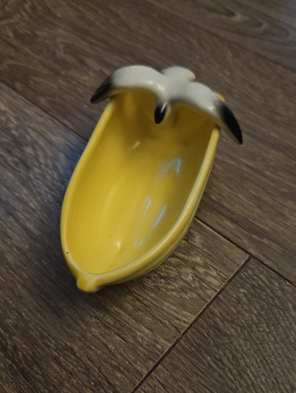 Ceramic Yellow Row Boat Dish